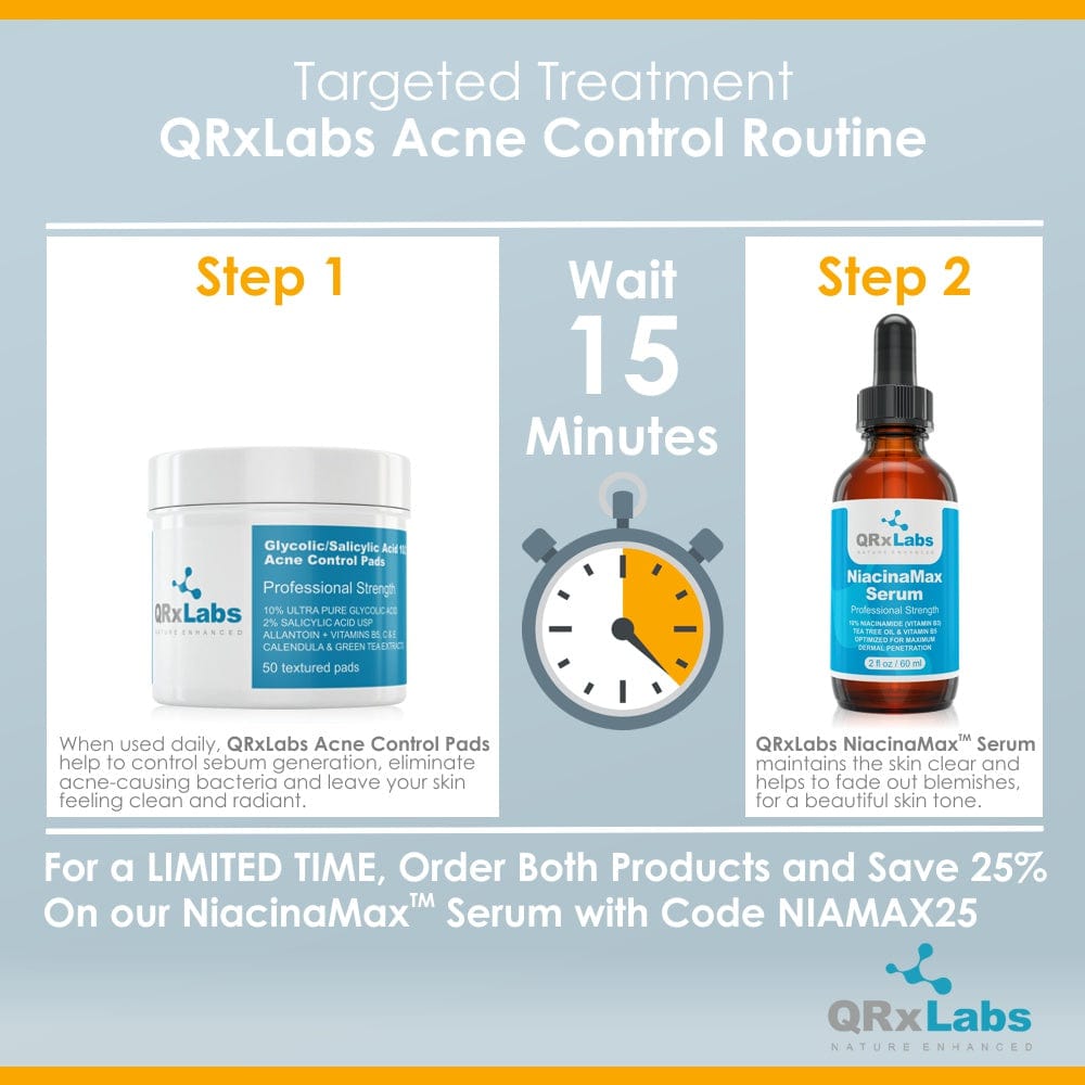 Glycolic/Salicylic Acid 10/2 Acne Control Pads - 2PK